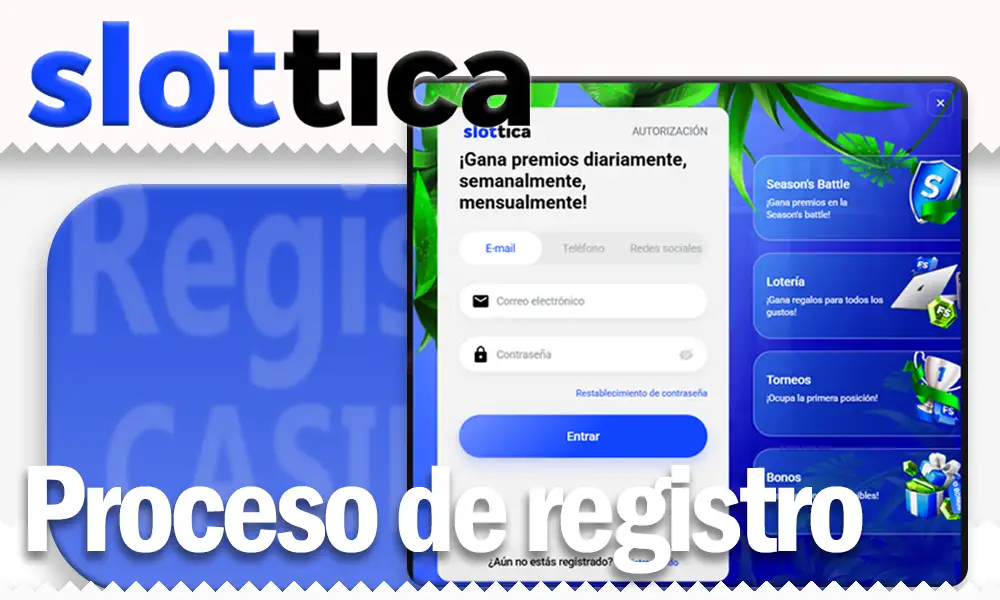 Registro en Slottica: proceso de registro en Slottica